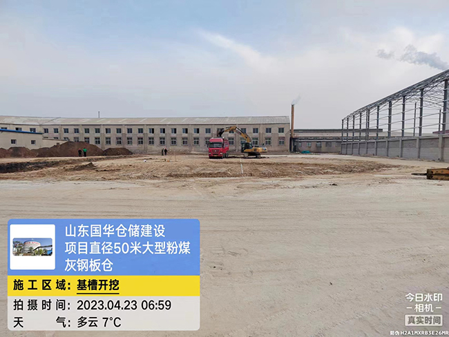 吴忠大型粉煤灰钢板仓直径50米项目进场